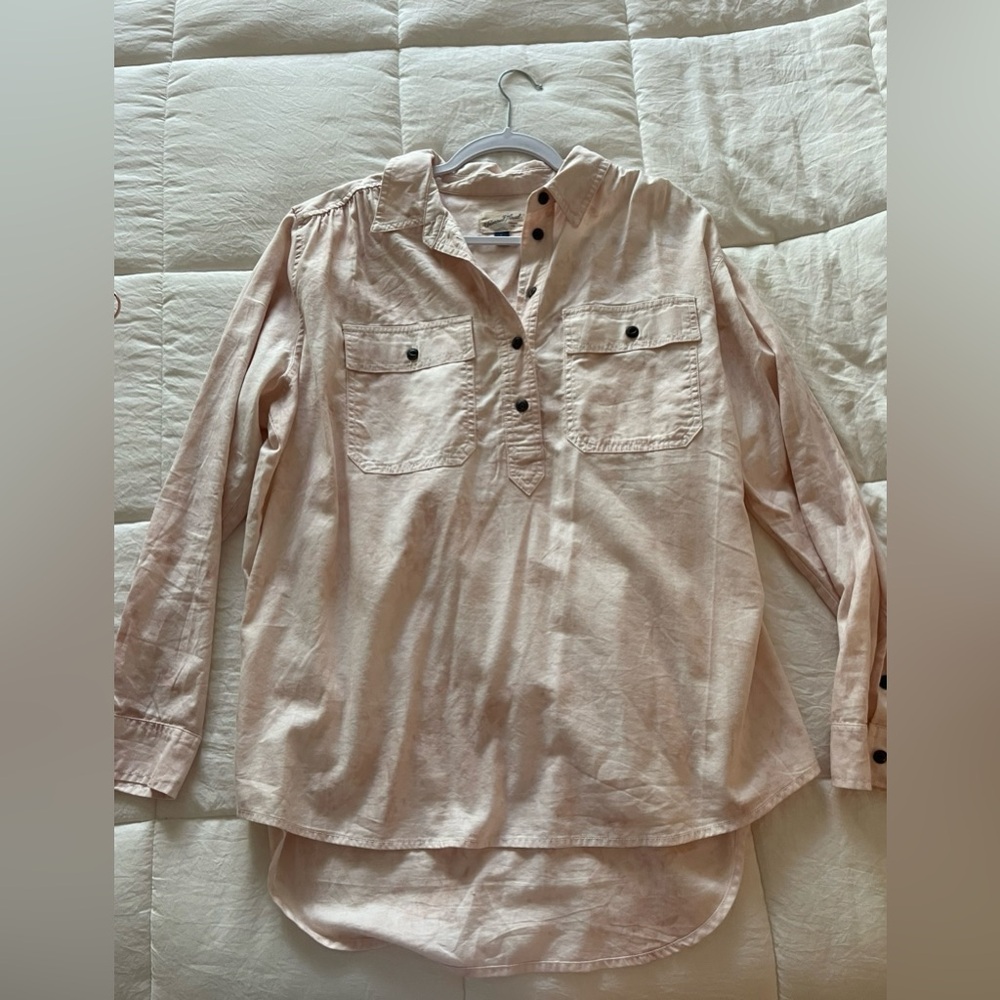 American Threads Pink Tie Dye Women’s Button Down
